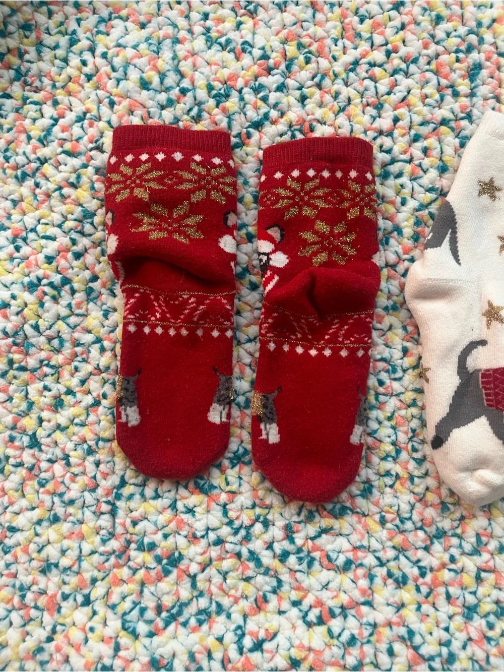 H&M Christmas dog kids socks